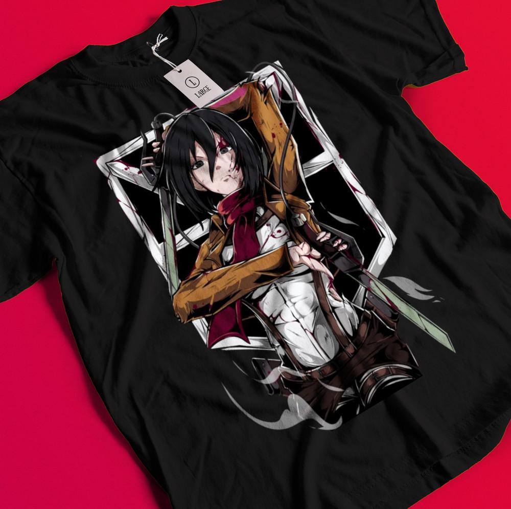Attack On Titan Shirt Eren Mikasa Tshirt Levi T-Shirt AOT Erwin Hange Armin Tee BB1012