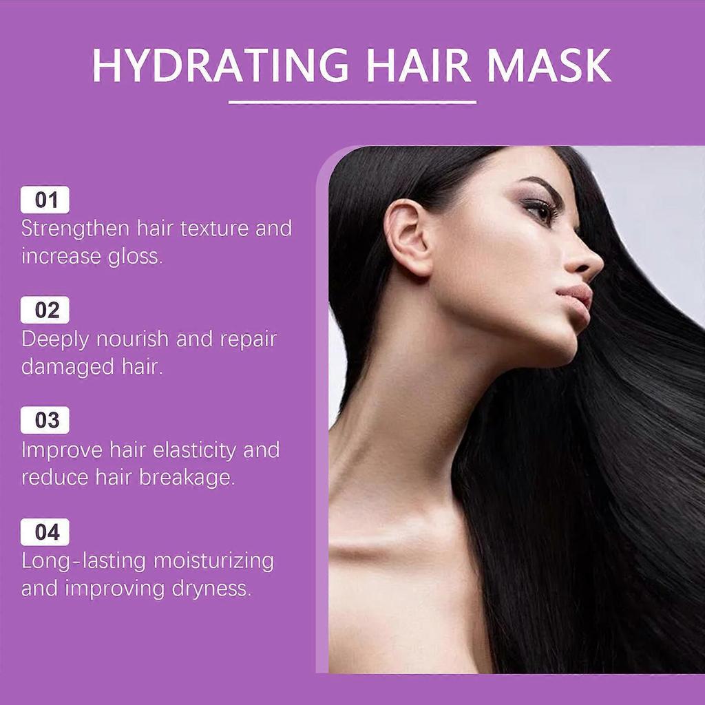 Masque Capillaire Hydratant pour Cheveux Secs et Abîmés, Huile d'Argan et de Coco Collagène Conditionneur Profond Hydrate pour Cheveux Frisés, Colorés et Tous Types de Cheveux