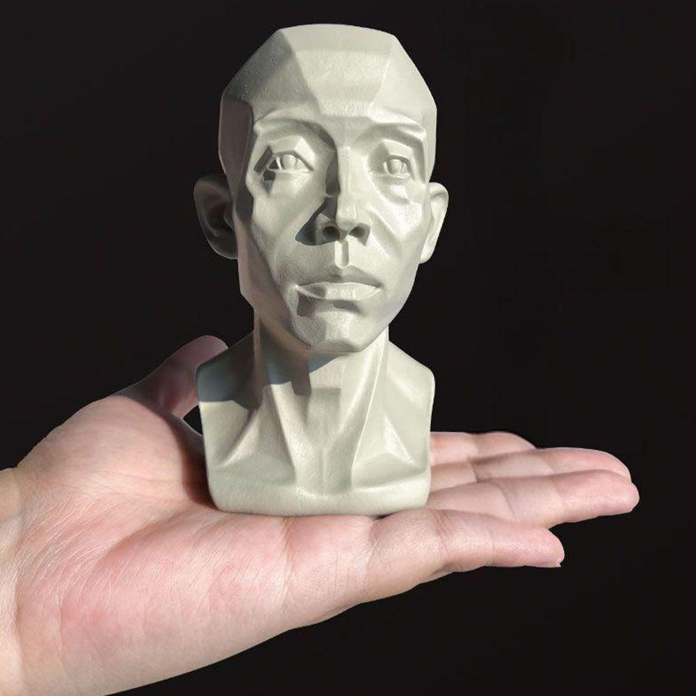 Art Plaster Portrait Teaching Aids Simulation Flat Head Plaster Portrait Practical Mini Version Resin Tool Sketch Learning