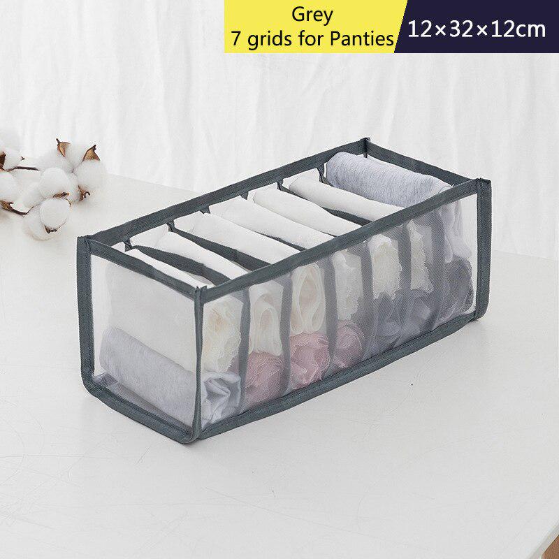 7/11 Grids Folding Underwear Storage Box Closet Drawer Divider Cabinet Organizers For Socks Panties Organizer Dormitory Save Space