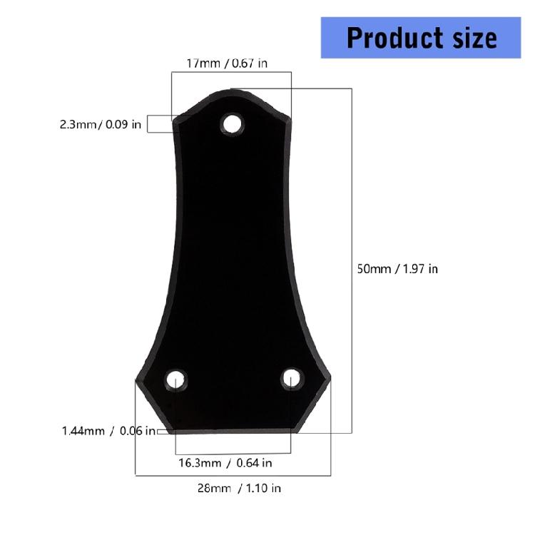 Bullnose Shaped Guitar Trusses Rod Cover Plate 3 Holes Guitar Replacement Accessory No Screws Center Hole Distance 50mm