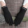 1 Pair Women Gloves Keep Warm Full Finger Flannel Touch Screen Winter Cycling Gloves for Outdoor