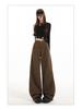 American Retro 2026 High-Waisted Wide-Leg Brown Jeans for Women
