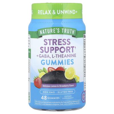 Stressabbau + Gaba, L-Theanin, Zitrone & Erdbeere, 48 Gummibärchen