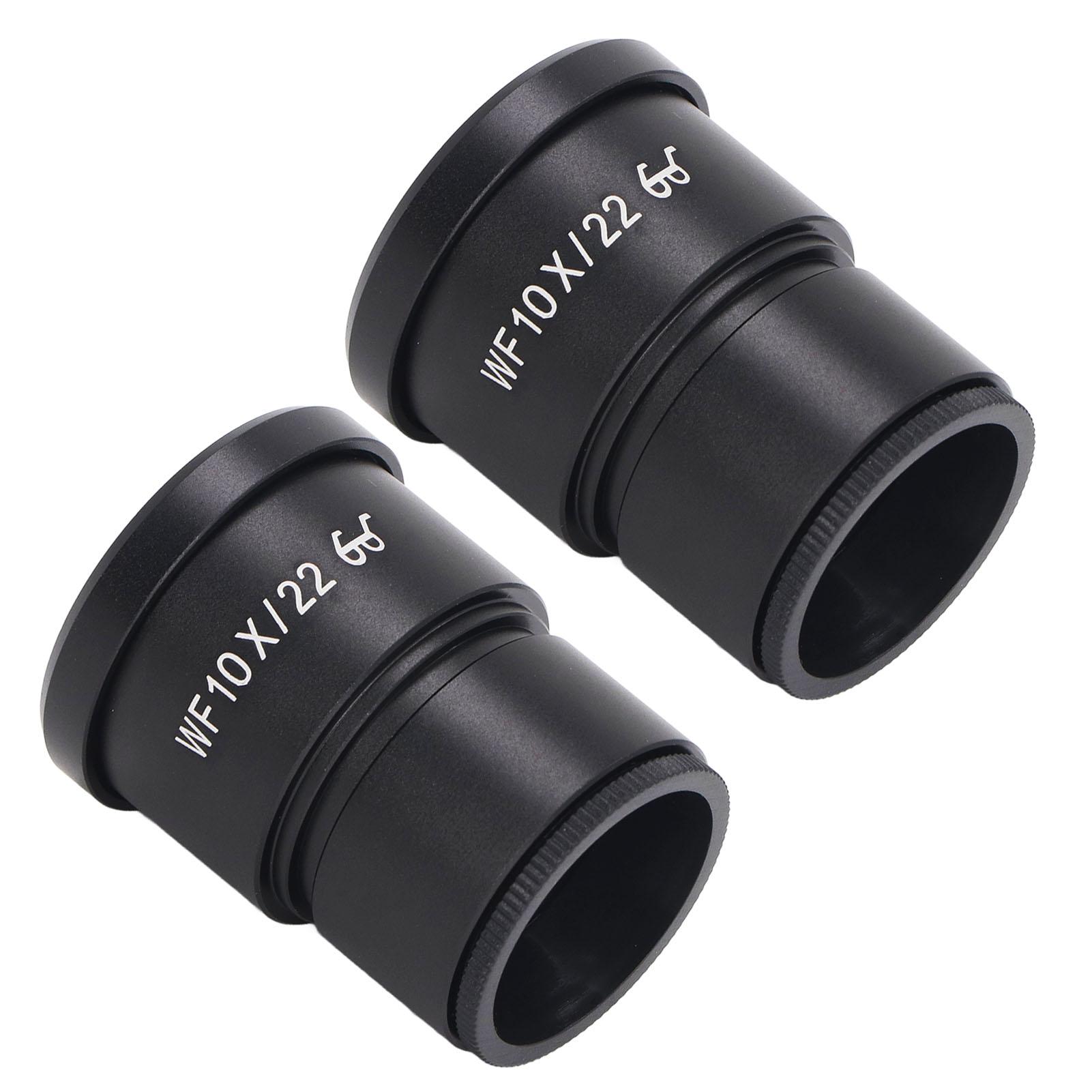 

2Pcs Microscope Eyepiece 10X Aluminum Alloy Wide Angle Biological Eyepiece 22mm Eye Point 30mm Mounting Size