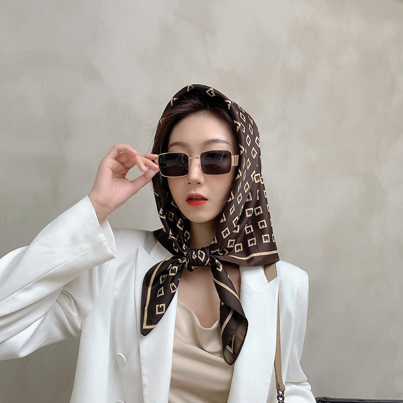 Spring square scarf silk scarf French retro women's simple and versatile foreign style fashion temperament twill silk scarf batch