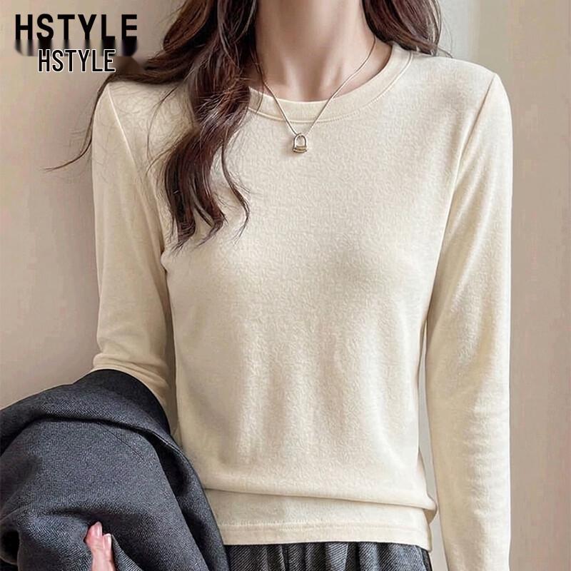 Women's Korean-Style Fleece-Lined Long-Sleeve Thermal Base Layer