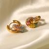 Youthway Exquisite Colorful Round Donut Earrings High Quality Gold Color Texture Stylish Jewelry Bijoux Femme  New