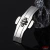 Zilveren Dubbele Druk Vlinder Horlogeband Gesp Staal Vouwsluiting Metaal Heren Dames Horloge Knop 4mm 5mm 6mm Horloge Accessoires