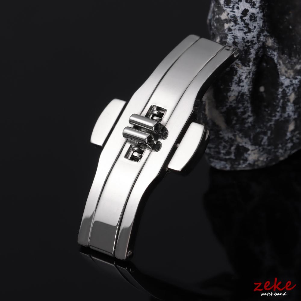 Zilveren Dubbele Druk Vlinder Horlogeband Gesp Staal Vouwsluiting Metaal Heren Dames Horloge Knop 4mm 5mm 6mm Horloge Accessoires