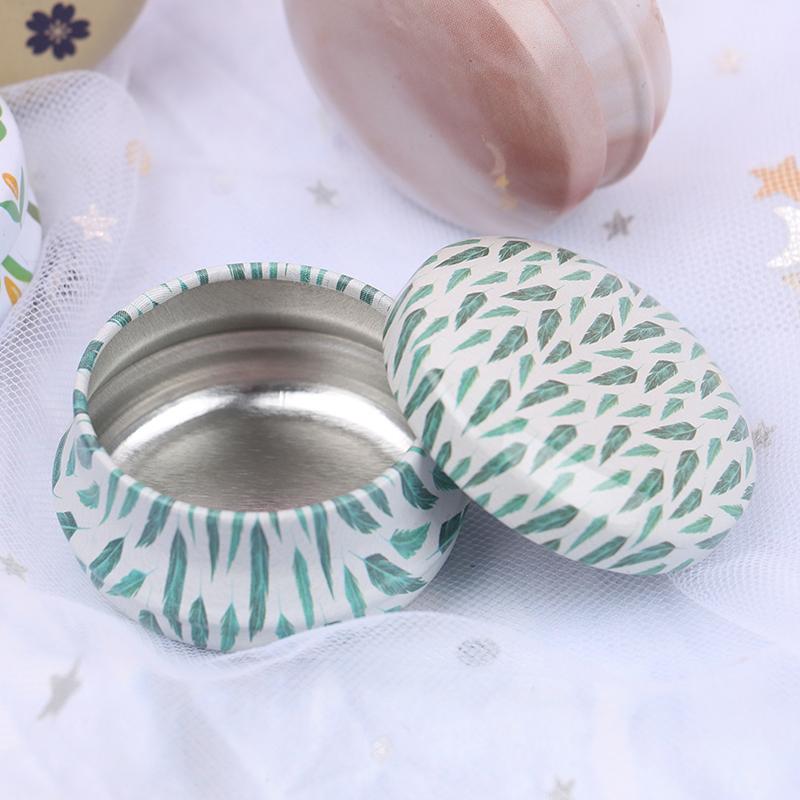 1Pc/12Pcs Mini Elegant Flower Tin Box Diy Candle Jar Balm Round Empty Iron Box