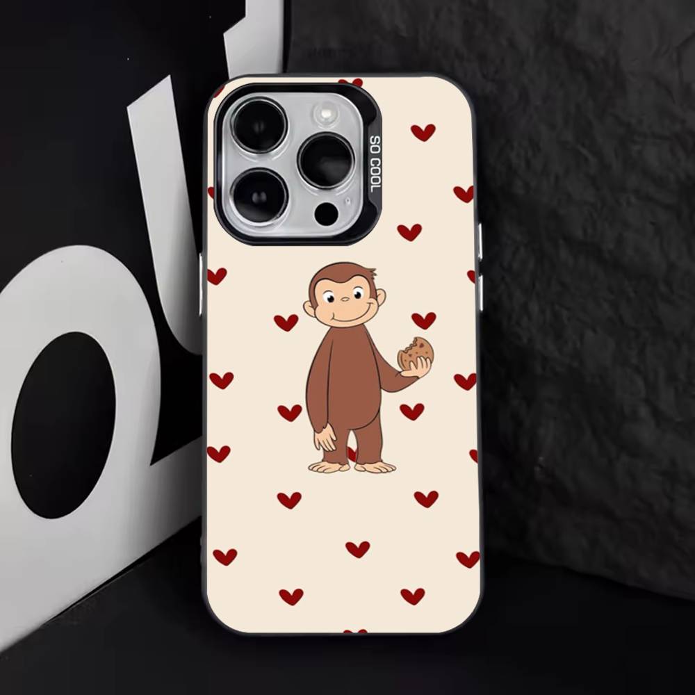 Mokey G-GeorGes Cute For iPhone 17,16,15,14,13,12,11,Pro,Max,Plus,E,Air,Mini Anti Fall Black Matte Hard Bumper Phone Case