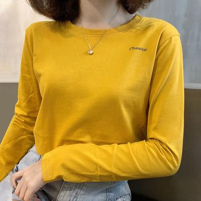 Koreanische Damen 2024 Herbst Neue Pullover O-Ausschnitt Buchstaben Mode Einfarbig Minimalistisch Bequem Lässig Langärmelige Oberteile