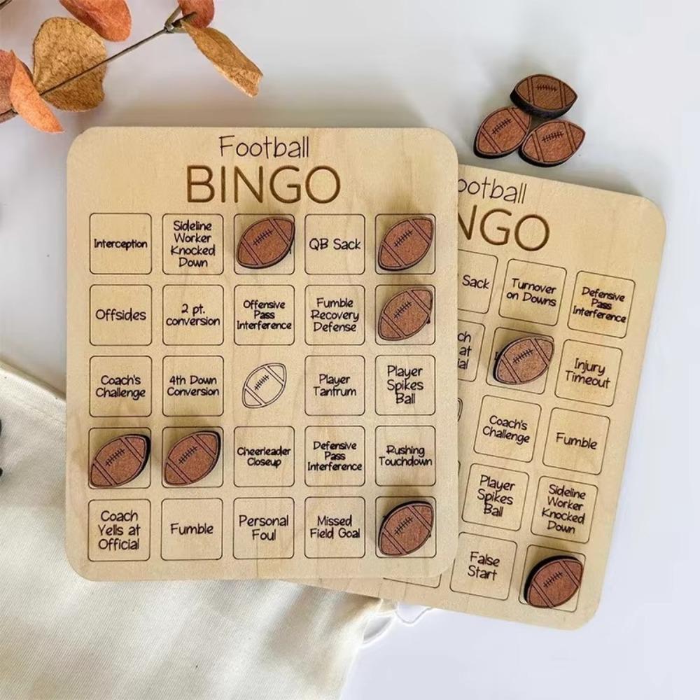 Wood Ball Bingo Game Family Game Night Party Games Wooden Bingo Board for Friends and Kids