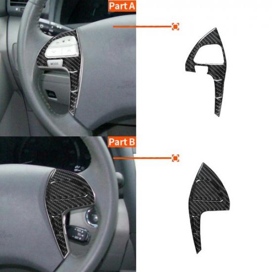 5Pcs Carbon Fiber Steering Wheel Button Cover Trim For 07-11 Toyota Camry Type B