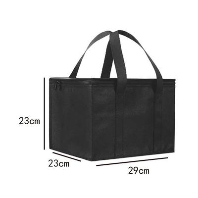Black Insulated Non-Woven Zipper Tote for Outdoor Picnics