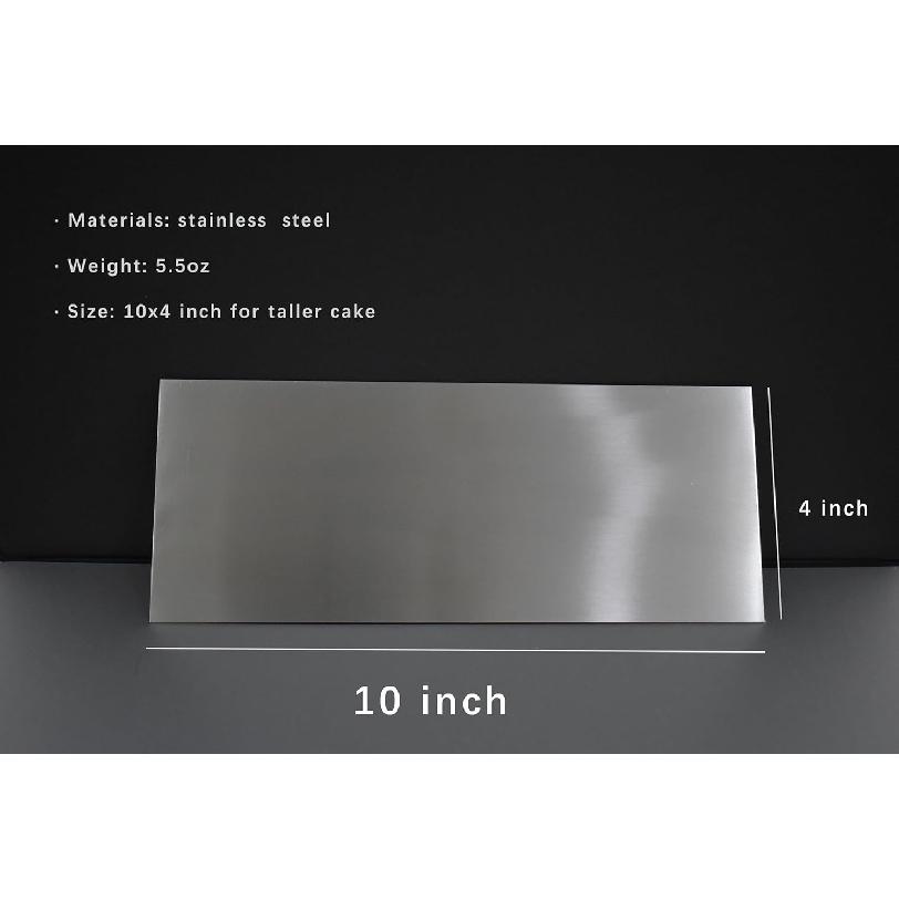 Cake Scraper Smoother 10 inch, Stainless Steel Metal Icing Smoother for Tall Cake Decorating