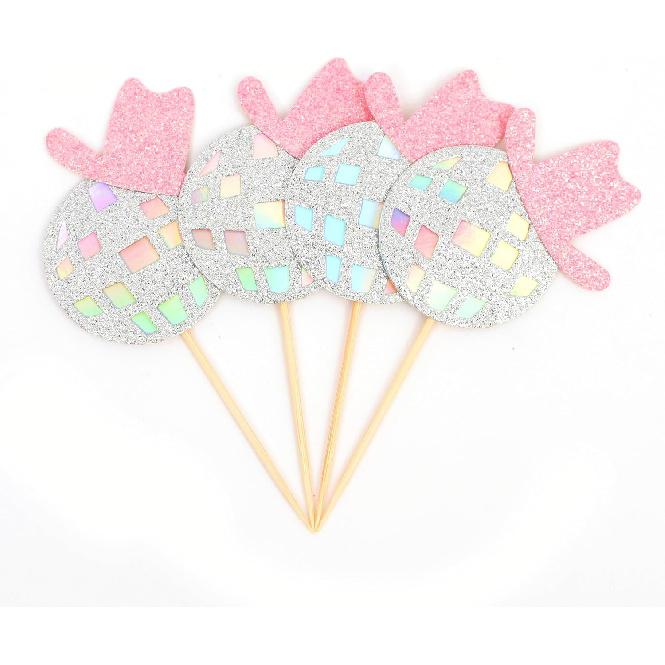 Disco Cowgirl Cupcake Toppers - Disco Ball Party Decorations, Set of 12 Cowgirl Birthday Cupcake Toppers, Disco Cowgirl Bachelorette Party