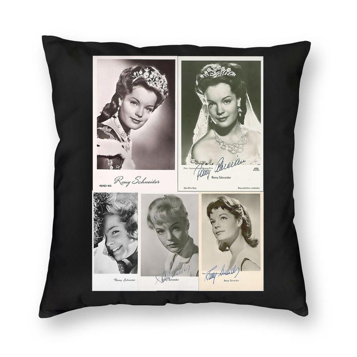 

Young Romy Schneider Square Pillowcase Polyester Linen Velvet Printed Zip Decorative Throw Pillow Case Bed Cushion Cover 12x12Inch