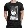 Junji Ito Scar Spiral Girl T-Shirts Men  Vintage Cotton Tees Round Collar Short Sleeve T Shirts Gift Clothing