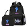 4Pcs/set Anime K-Pop Demon Hunters Printed Backpack with Handbag Pencil Case for Teenager Student Boy Girl Schoolbag Bookbag Large Capacity Travel Bag