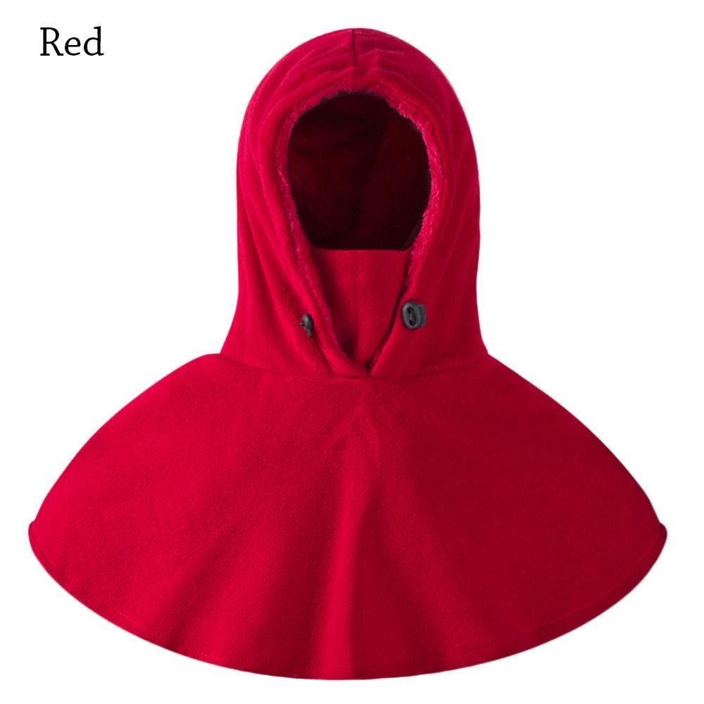

Зимова плюшева вітрозахисна лижна балаклава шапка шапочка капюшон захист шиї червоний