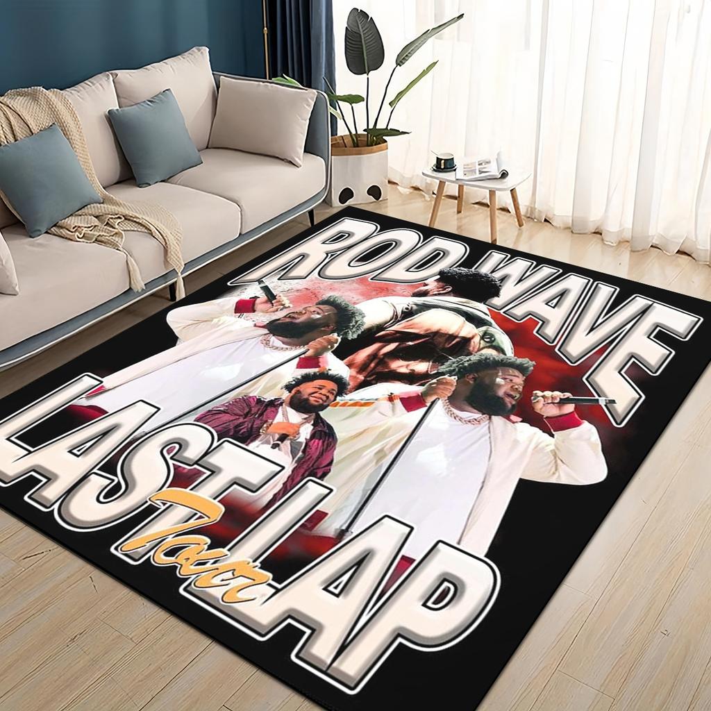 HOT Rod Wave 3D Print Rapper Star Rug Carpet for Living Room Bedroom Home Decor,kids Play Non-slip for Sofa Doormat