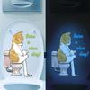 Badezimmer Leuchtende Katze Hockende Toilette Englischer Slogan Toilettenaufkleber Selbstklebend Verschönern Heimdekoration