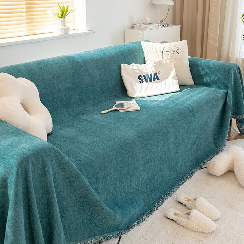 

Pure Simple Sofa Cover Chenille Anti-Scratch Universal Dustproof High-Grade Soft Fabric Protector for Furniture 180*150cm
