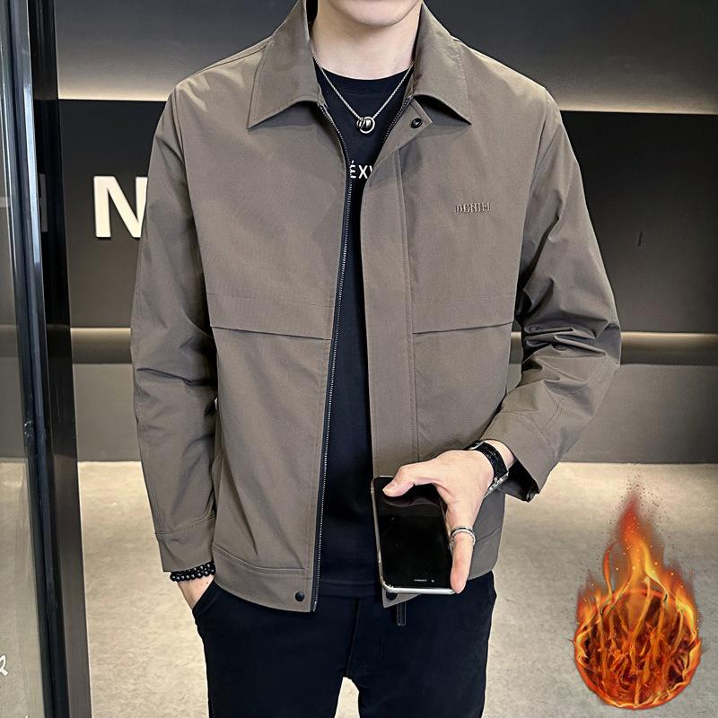 Lapel Jacket Men's Spring and Autumn New Cotton Thickened Casual Jacket Men's Autumn and Winter Top