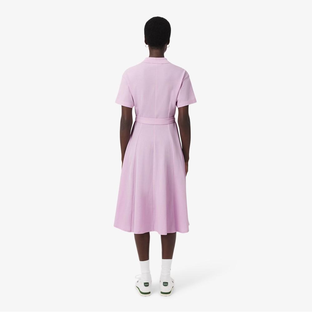 Lacoste Women's Fit and Flare Belted Polo Dress EF9621-56GZ4H
