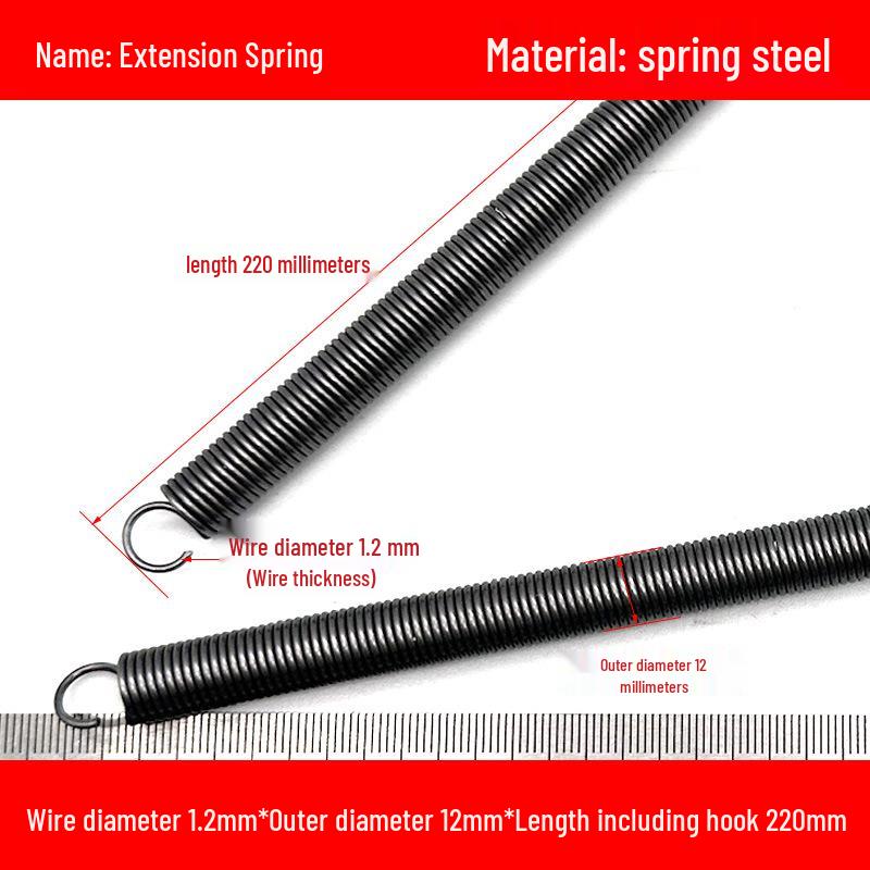 1.2mm Wire Extension Spring with Hook - Soft Tensile Force Spring Accessory