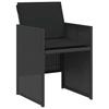 3 Piece Bistro Set with Cushions Black Poly Rattan