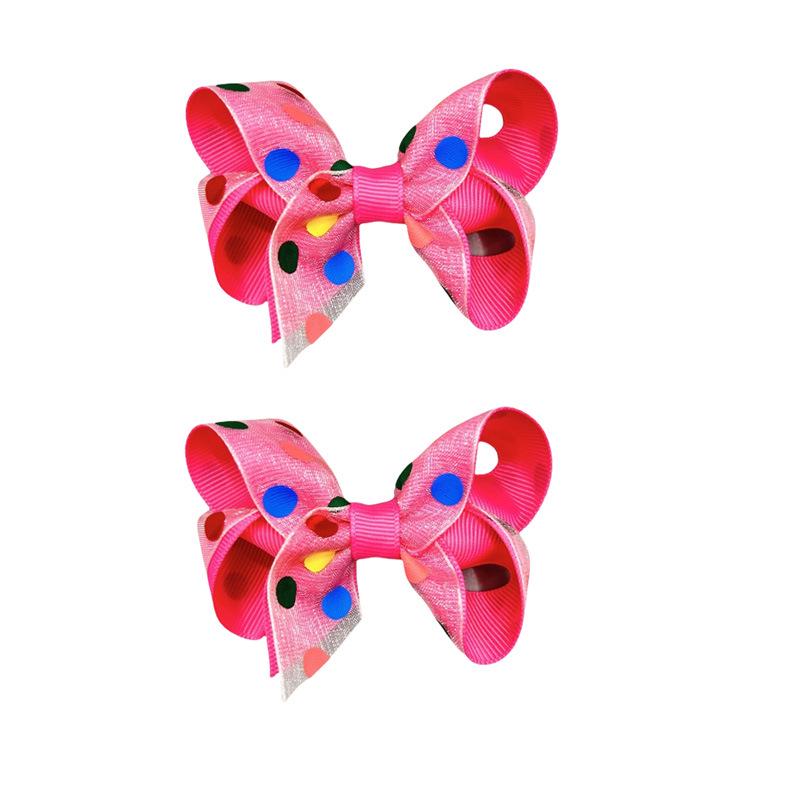 3-Inch Polka Dot Ribbon Bow Hair Clip Hairpin Accessory