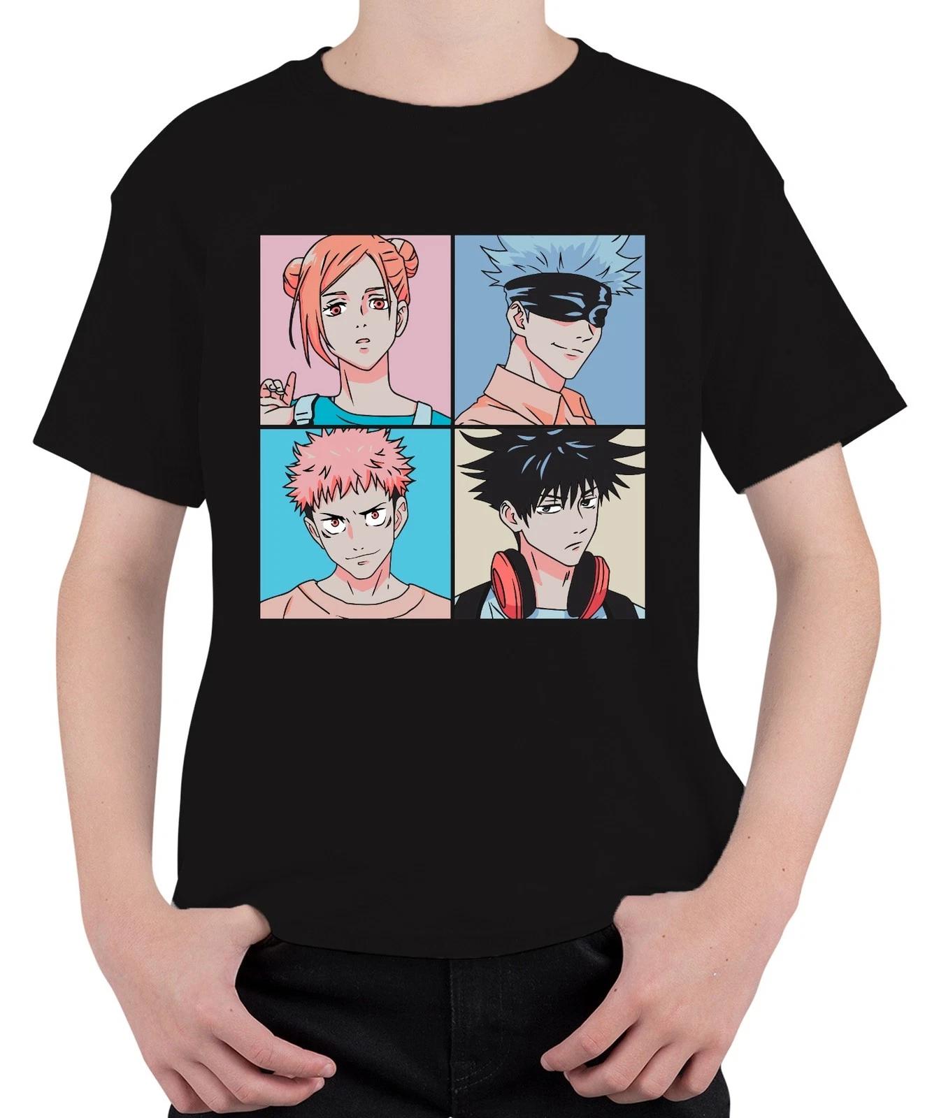 Jujutsu Kaisen Anime Poster Gojo Itadori Fushiguro Kugisaki Unisex Kinder T-Shir XS