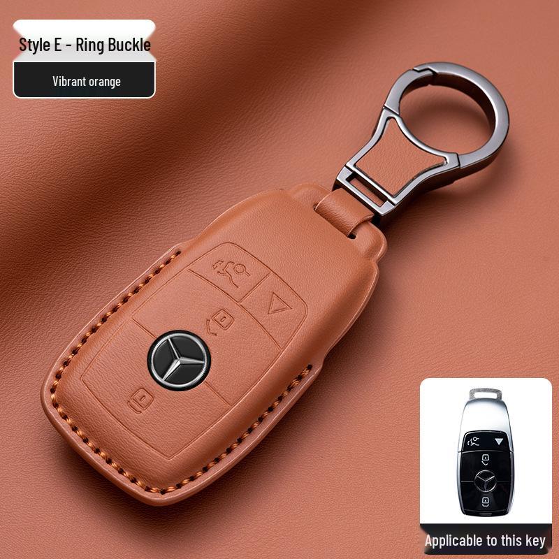 Mercedes-Benz Original Color Nappa Leather Key Case for GLE, GLAC200L, C260L, E300L, E-Class, S-Class, and C-Class.