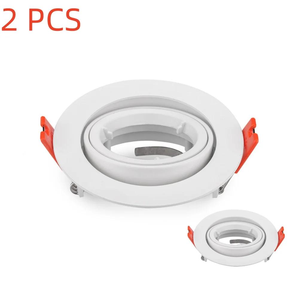 2/10Pcs Spotlight Frame Round Fixture Holder Adjustable for MR16 GU10 Bulb Recessed LED Spotlight Housing