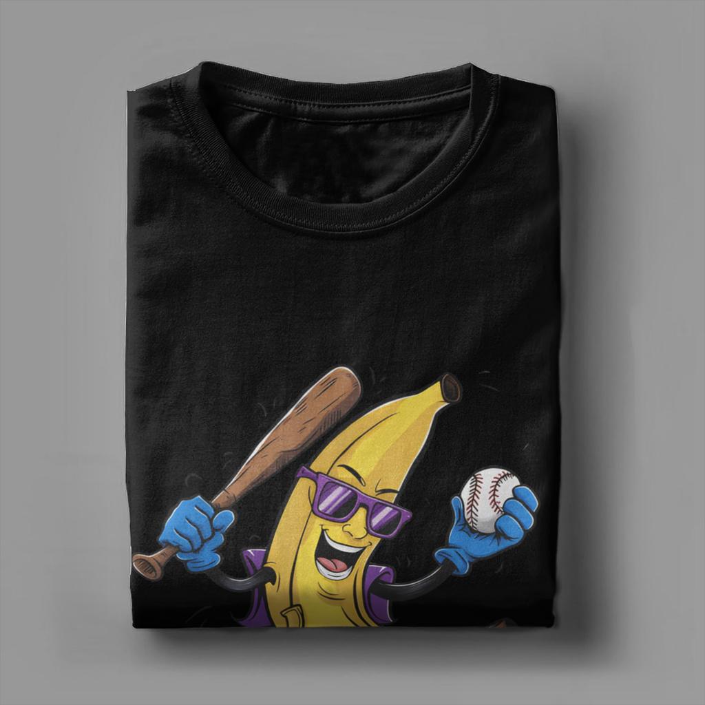 Banana Funny Baseball Unisexs T Shirt  Vintage Tees Short Sleeve O Neck TShirts Cotton Plus Size Clothes