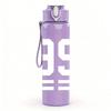 1PC White Number 99 Text Print 750ml Color Plastic Sports Water Bottle Leakproof Flip Straw Lid Suitable for Sports Office Home Use