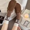 Dot Yarn Wool Socks Women Elk Warm Socks Warm Wool Pile Socks Black