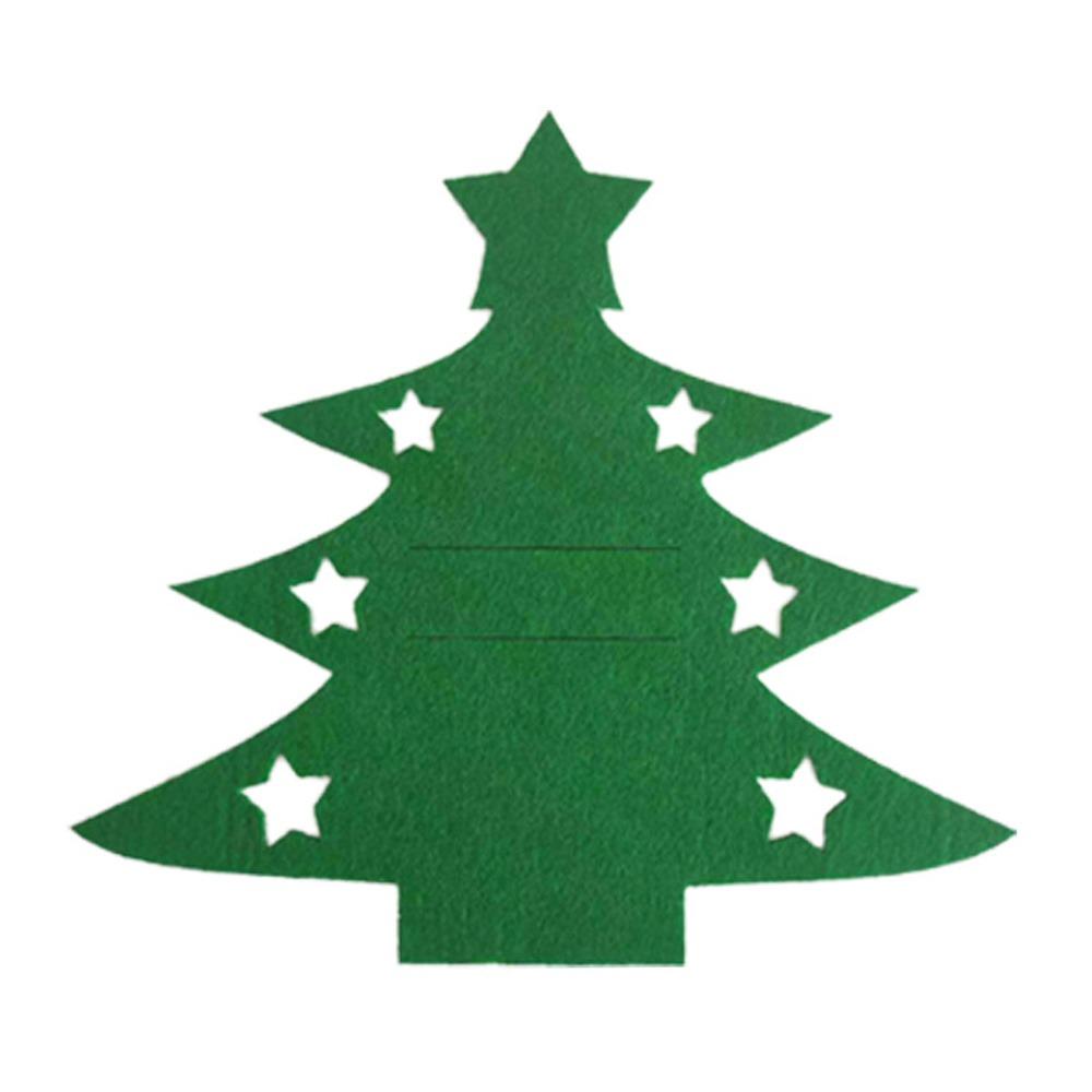 Glitter Felt Christmas Cutlery Holder Bag Washable Christmas Decoration Fork Pocket Non-Slip Table Ornaments Place Mats