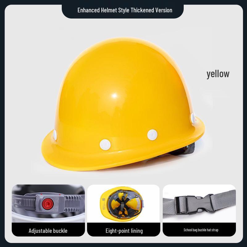 Järnhuvud Gong Förstärkt Stötsäker Säkerhetshjälm: Tjock, krossäker byggarbetsplats-huvudbonad med logotryck.