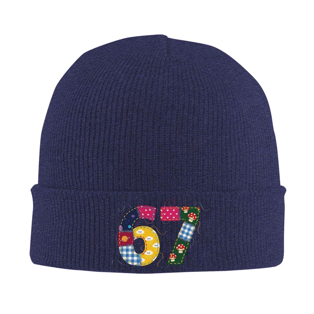 67 Six Seven Meme Sewing 67 Meme Beanie Hats  Bonnet Hats Men Women Casual Kpop Knit Hat Autumn Custom Warm Caps