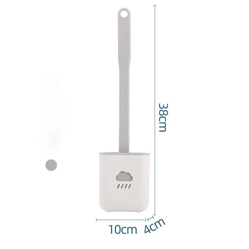 Toilet Brush Wc Gap Brush with Holder Silicone Toilet Brush Hanging Type Flat Head Flexible Bristles Brush Bathroom Accessories