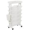 Movable Bookshelf 6 Tier Large Capacity Thickened Multifunctional Rolling Book Rack for Deskside Living Room