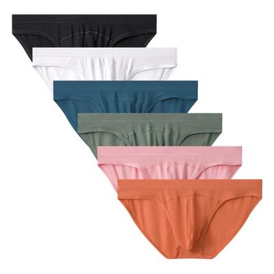 Men Briefs Low-rise U-Convex High Elasticity Fit Tight Cut Panties Solid Color