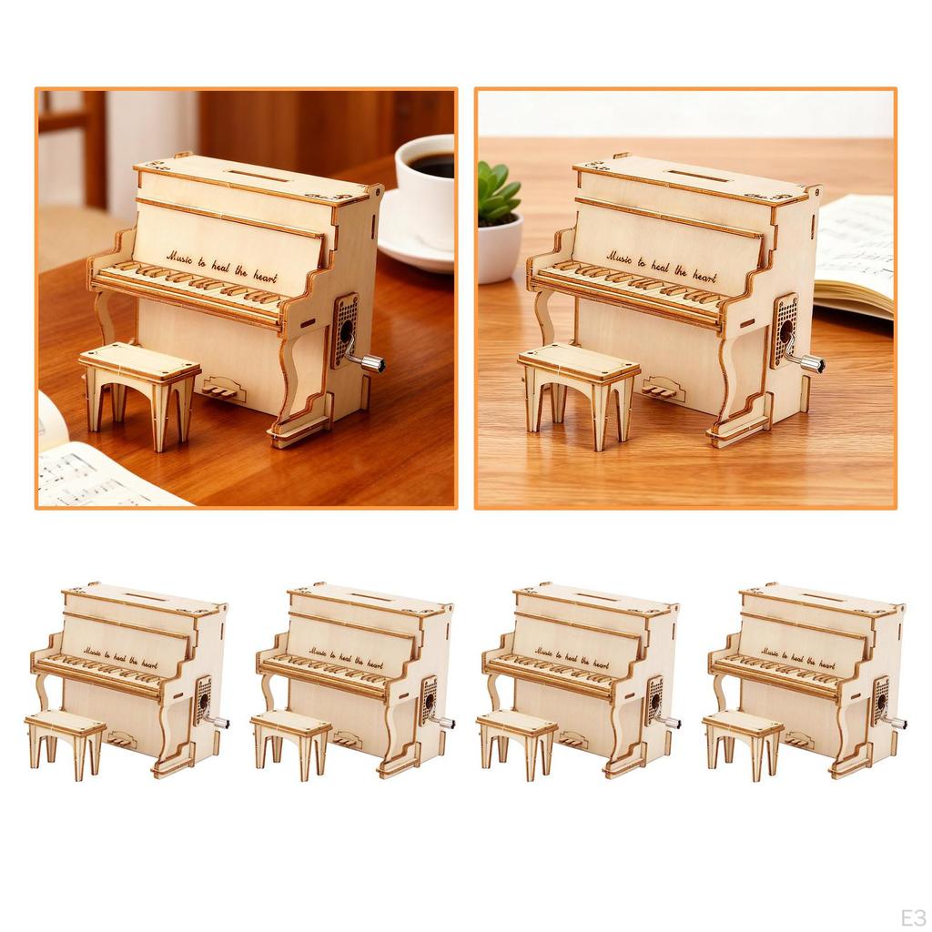 3D für Erwachsene Klavier Modellbausatz Konstruktionshandwerk Spardose Tischdekoration
