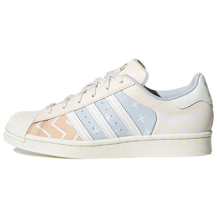 Adidas Originals Superstar Series Leather Slip-Resistant Durable Lightweight Low-Top Skate Shoes Women sneaker Light-Blue GW3310