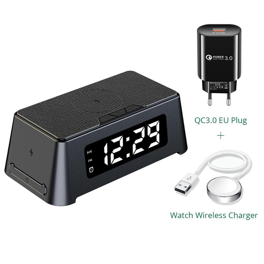 Alarm Clock Wireless Charger 3 In 1 For Iphone 14/13/12/11 Digital Display Wireless Chargers For Apple Watch/airpods Pro