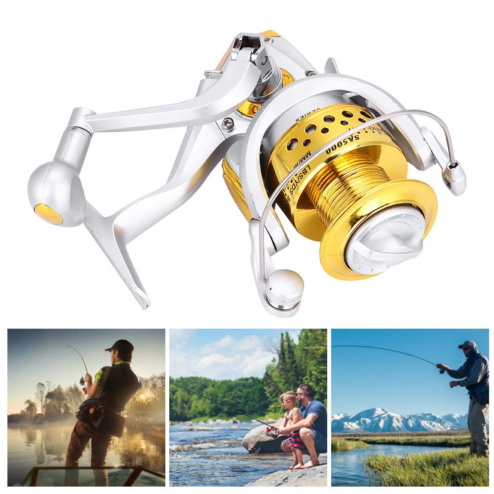 1000 7000 Saltwater Ice Fishing Spinning Reel Sea 5.5:1 Line Wheel Plastic Head(yellow SA1000)